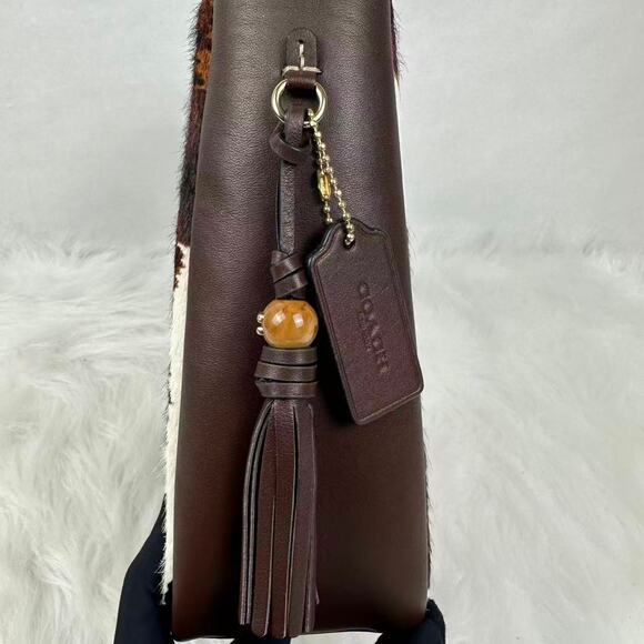 Coach Hadley Convertible Crossbody Bag With Cow Print And Tassel CCC87 New - Picture 3 of 10